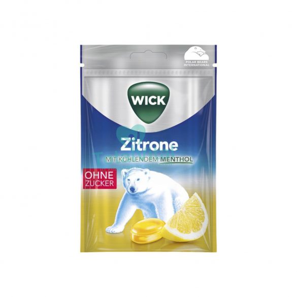 Wick citromos és mentolos torokcukorka cukormentes 72g