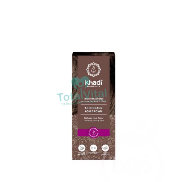 Khadi bio hajfesték por hamvasbarna 100g