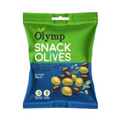   Olymp snack fűszerezett zöld és kalamata magozott olajbogyó 70 g