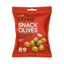   Olymp snack fűszerezett zöld magozott olajbogyó chili paprikával 70 g