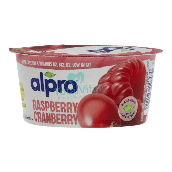 Alpro szójagurt málnás-vörösáfonyás 150g