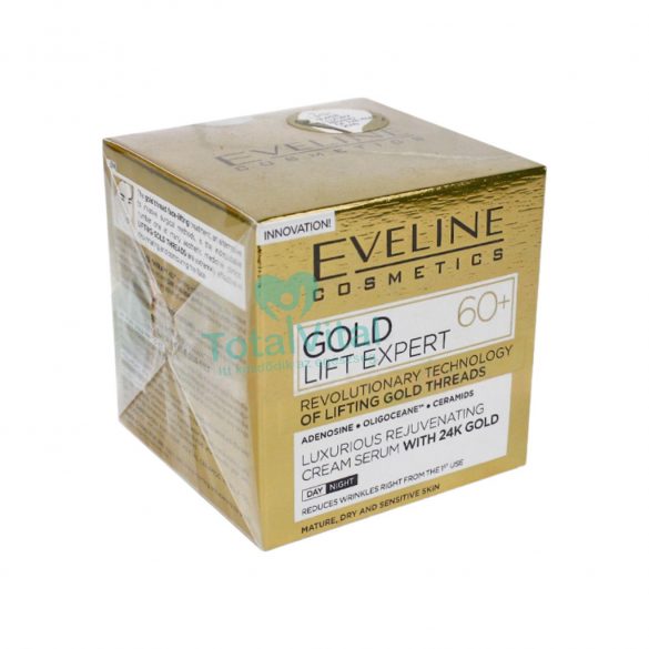 Eveline gold lift expert 60+ luxus tápláló krém-szérum nappali-éjszakai arckrém 50ml