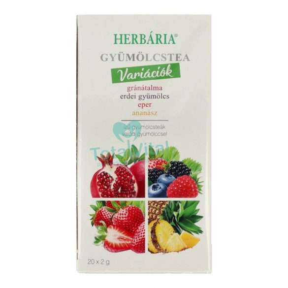 Herbária gyümölcstea mix 1 gránátalma, erdei gyümölcs, eper, ananász variáció 20x2 g 40 g