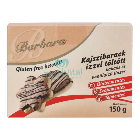 Barbara gluténmentes kajszis kakaós vaníliás linzer 150g