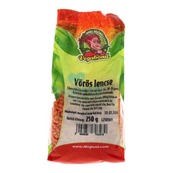 Vegabond vöröslencse 250g