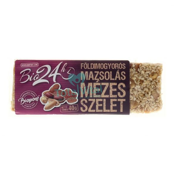 Biopont bio mézes szelet földimogyorós-mazsolás 40g