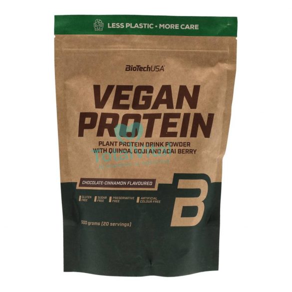 Biotech vegan protein csoki-fahéj ízű fehérje italpor 500g