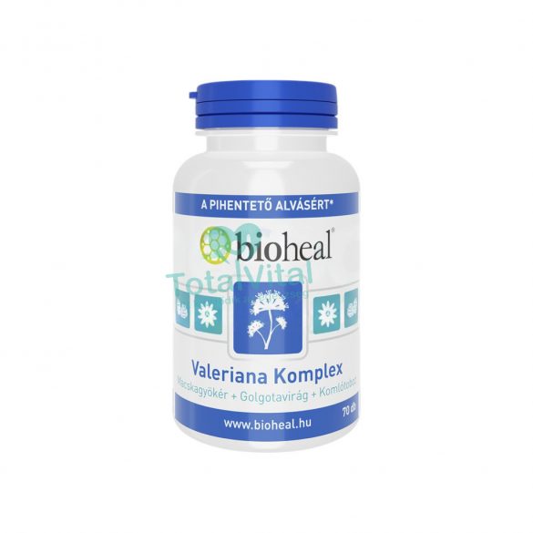 Bioheal valeriana komplex (macskagyökér+golgotavirág+komlótoboz) kapszula 70 db