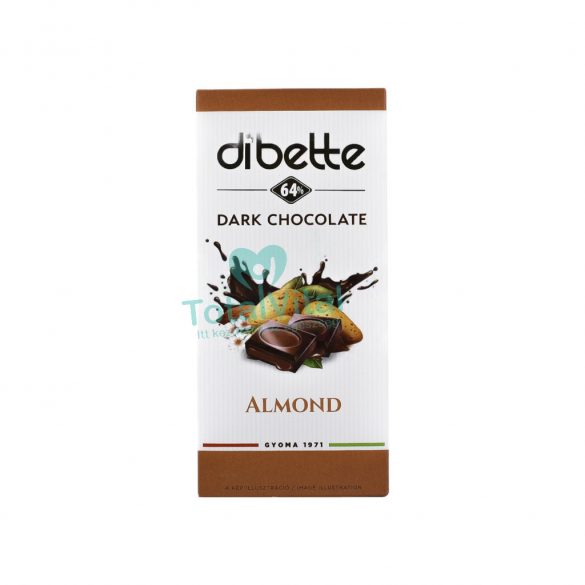 Diabette choco mandulával töltött étcsokoládé diabetikus 80g