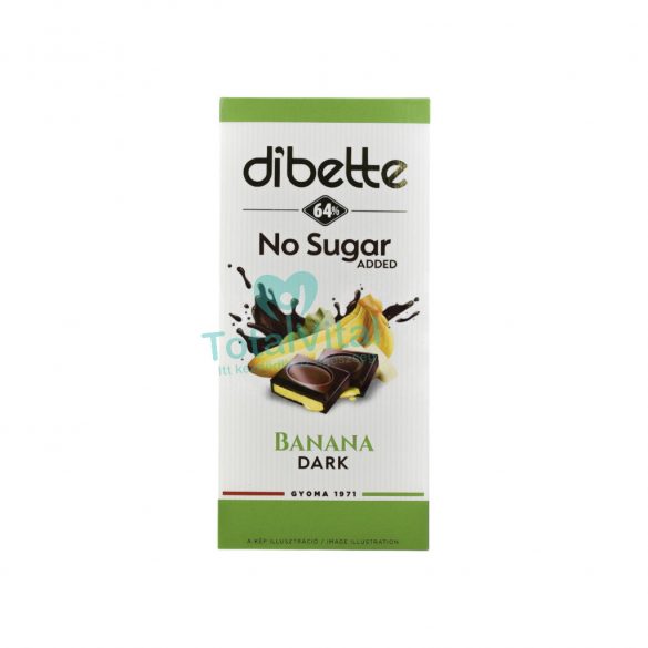 Diabette choco banán ízű krémmel töltött étcsokoládé diabetikus 80g