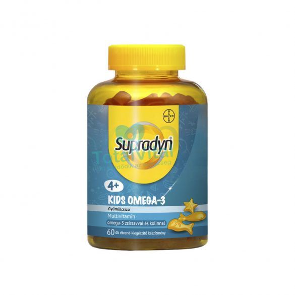 Supradyn kids vitaminokat omega-3-zsírsavat és kolint tartalmazó 60db