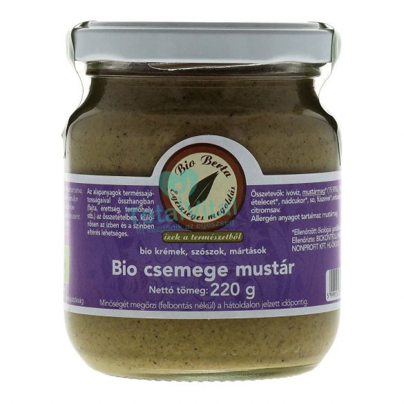 Bio berta bio csemege mustár 220g