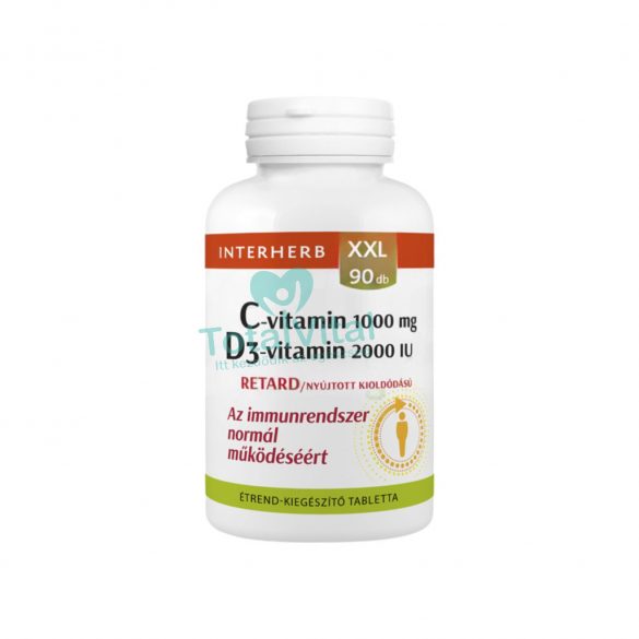 Interherb xxl c vitamin 1000mg+d3 vitamin 2000 iu 90db