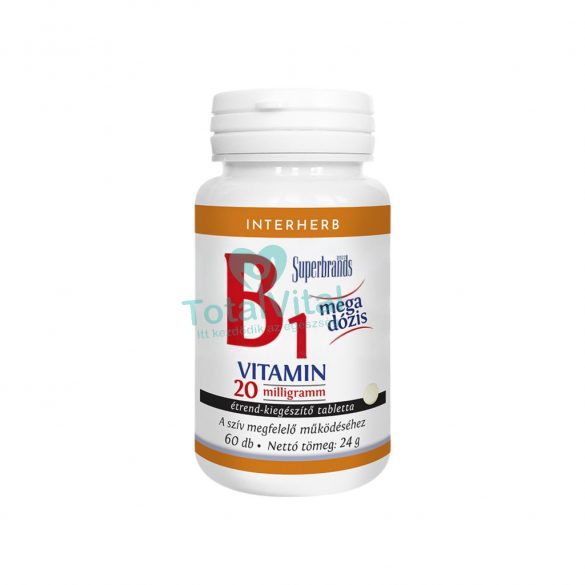 Interherb b1 vitamin 20mg tabletta 60db