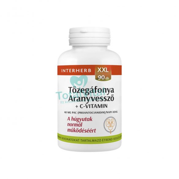 Interherb xxl tőzegáfonya+aranyvessző+c-vitamin tabletta 90db