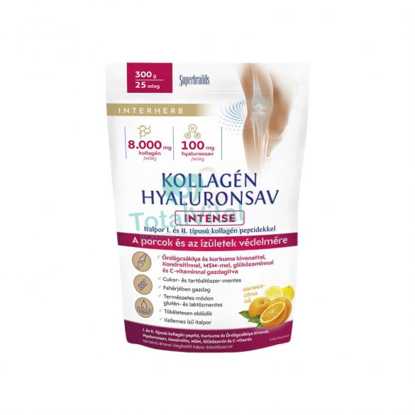 Interherb kollagén és hyaluronsav porcépítő italpor intense narancs-citrus ízű 300 g