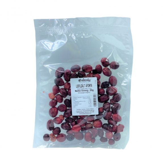 Paleolit liofilizált vörös áfonya 20g szemek cranberries