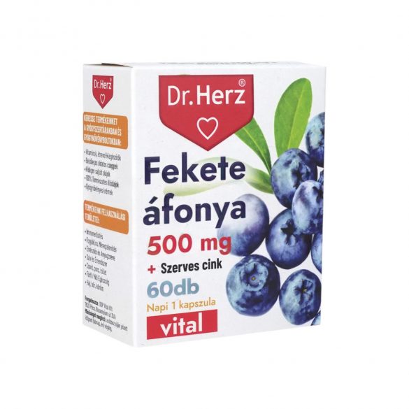 Dr.herz fekete áfonya 500mg+szerves cink kapszula 60 db