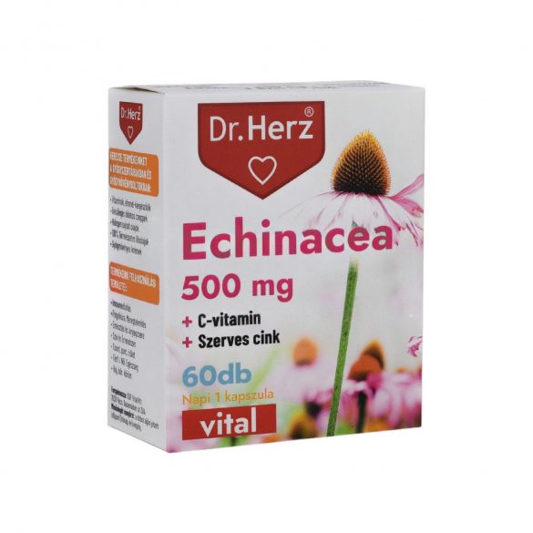 Dr.herz echinacea 500 mg+c-vitamin+szerves cink kapszula 60 db