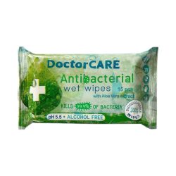   Doctor care antibakteriális nedves törlőkendő 100% biodegradable 15db