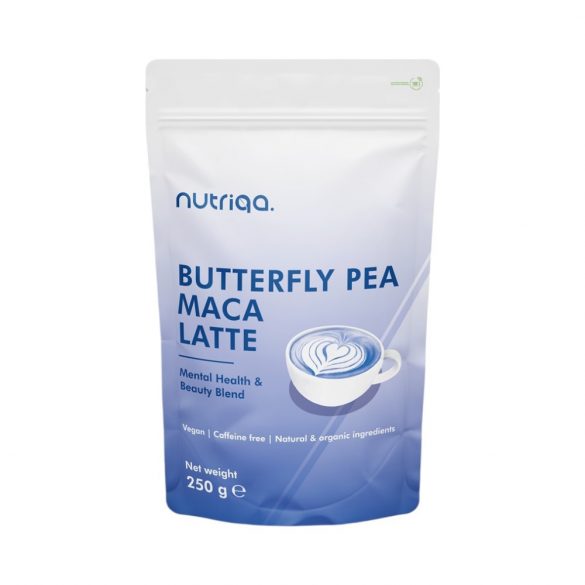 Nutriqa vegan koffeinmentes pillangóborsó-maca latte 250g