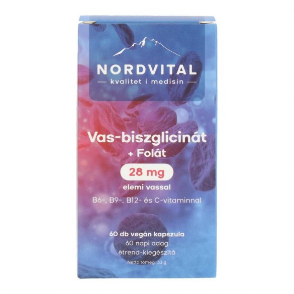 Nordvital vas-biszglicinát vegán kapszula 60 db