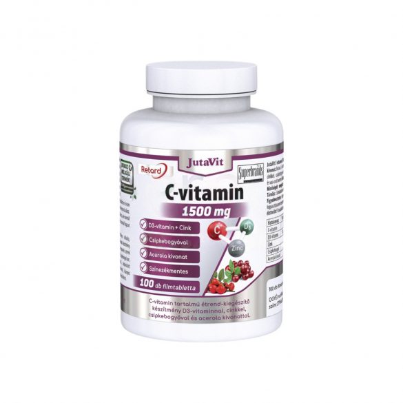 Jutavit c-vitamin 1500mg +csipkebogyó +acerola kivonat + d3 vitamin + cink, 100db