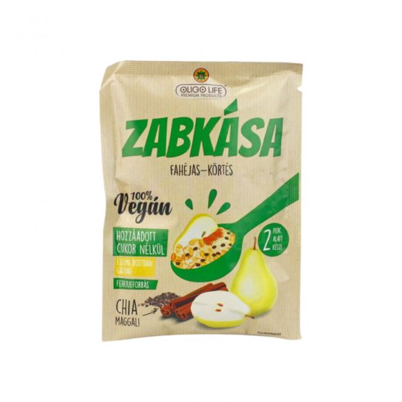 Oligolife vegán zabkása körte fahéj édesítőszerrel 65g