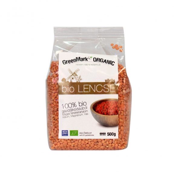 Greenmark bio lencse vörös 500g