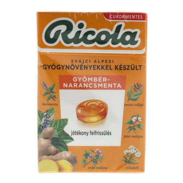 Ricola cukorka gyömbér-narancsmenta 40g