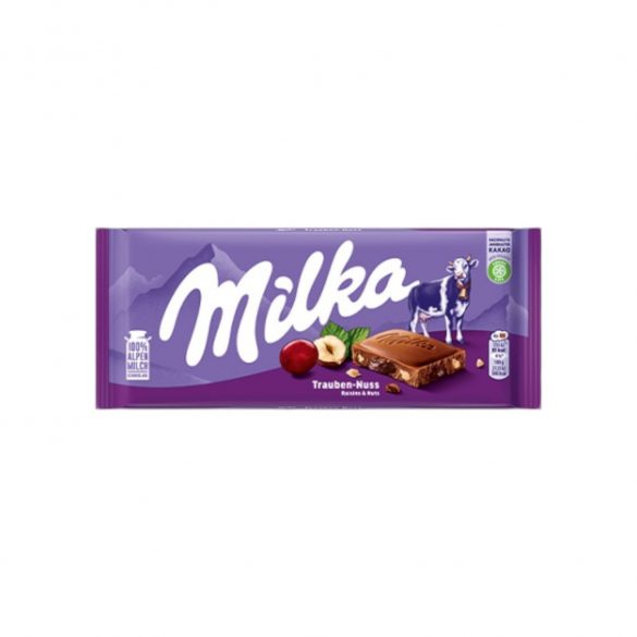 Milka szőlő-mogyorós 100g