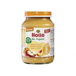 Holle bio bébiétel őszibarack-alma 190g