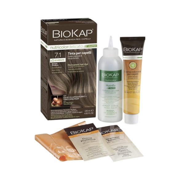 Biokap nutricolor rapid tartós hajfesték nr 7.1 swedish blond 135 ml