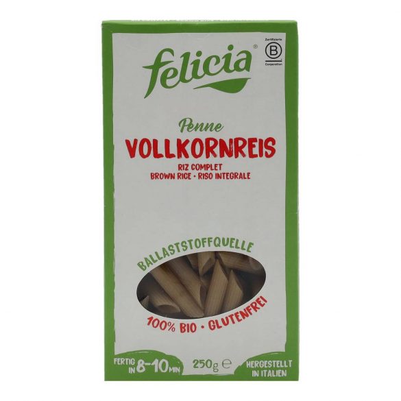 Felicia bio gluténmentes barnarizs penne tészta 250g