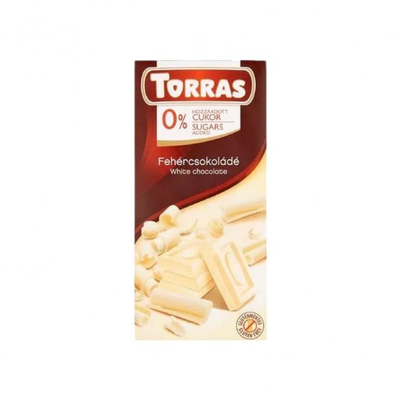 Torras gluténmentes fehércsokoládé cukor nélkül 75g