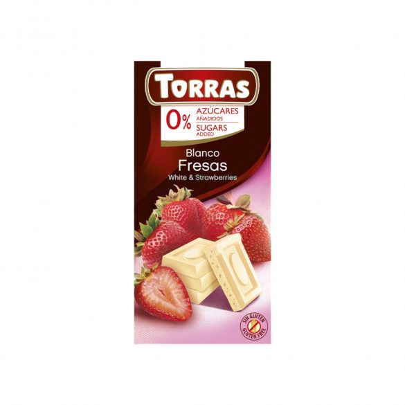 Torras glutén-és cukormentes fehércsokoládé eper 75g