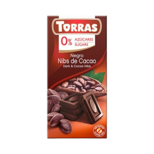 Torras Étcsokoládé kakaóbabtörettel 75 g