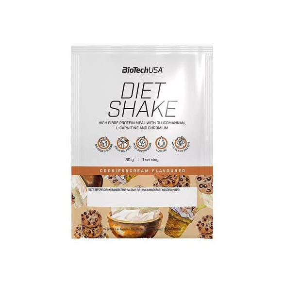 Étrend-kiegészítő italpor, 30g, BIOTECH USA "Diet Shake", cookies&cream